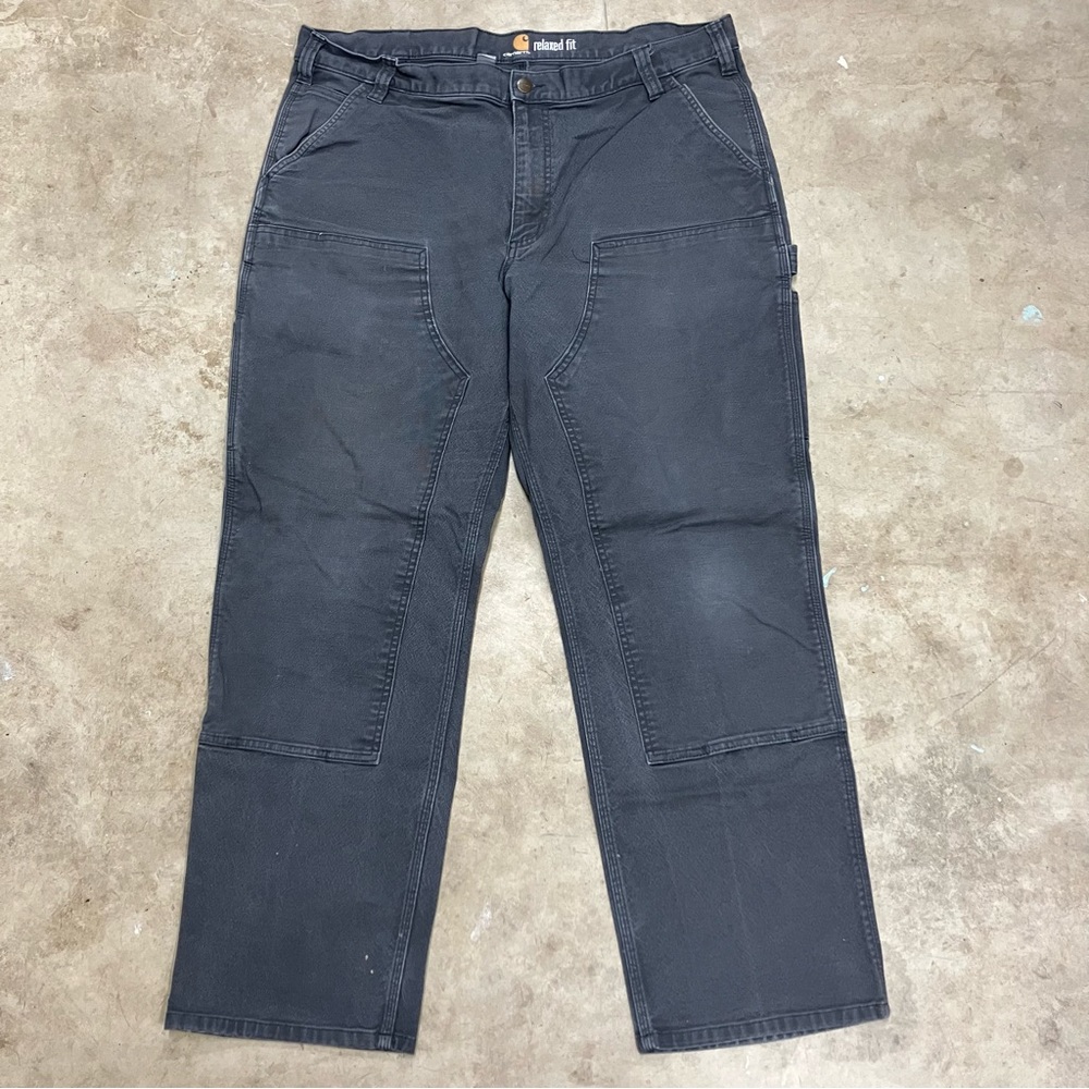 Carhartt Relaxed Fit Double Knee Pants Gray Actual 40x30 Tag 40x32 103334-029